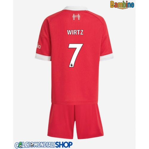 Maglie da calcio Liverpool Florian Wirtz #7 Prima Maglia Bambino 2025-26 Manica Corta + Pantaloni corti)